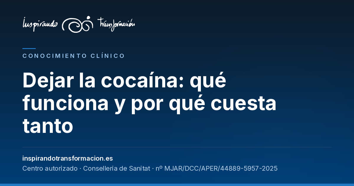 Dejar la cocaína: qué funciona y por qué cuesta tanto